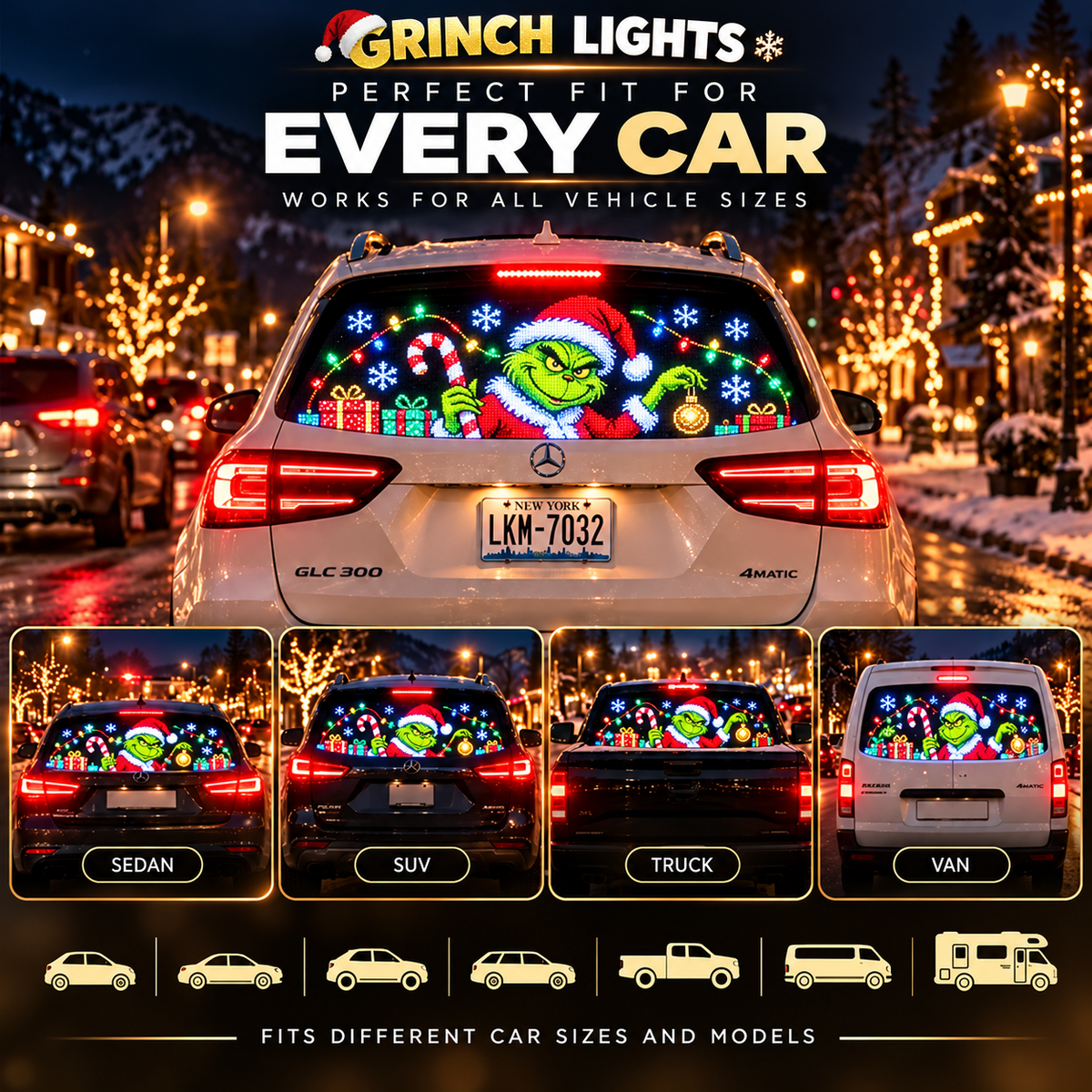 Grinch Lights — Holiday Car Display
